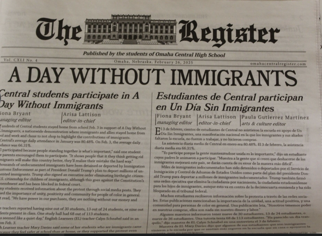 Central Register Edition story about the effect immigrants have on Central high